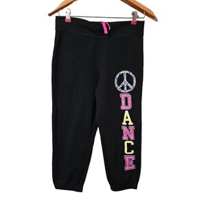 Black PEACE Joggers Danskin Now SIZE XL 14-16